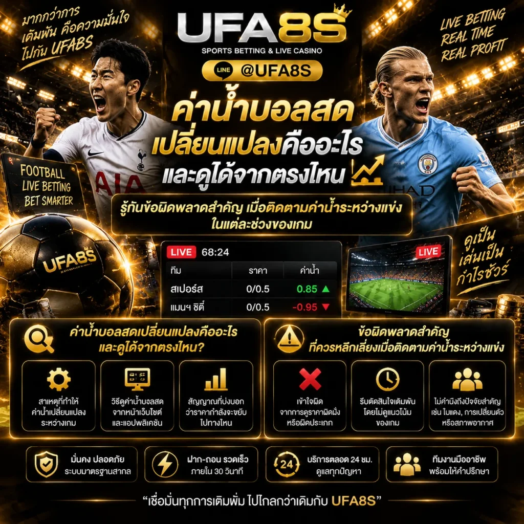 ค่าน้ำบอลสดเปลี่ยนแปลง