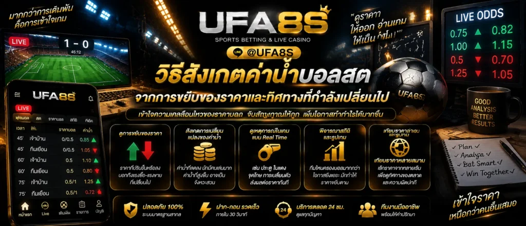 ค่าน้ำบอลสดเปลี่ยนแปลง