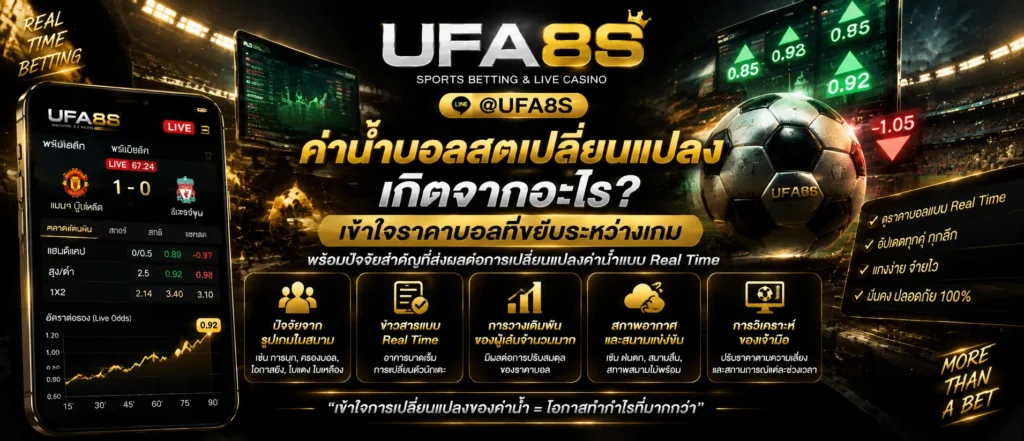 ค่าน้ำบอลสดเปลี่ยนแปลง