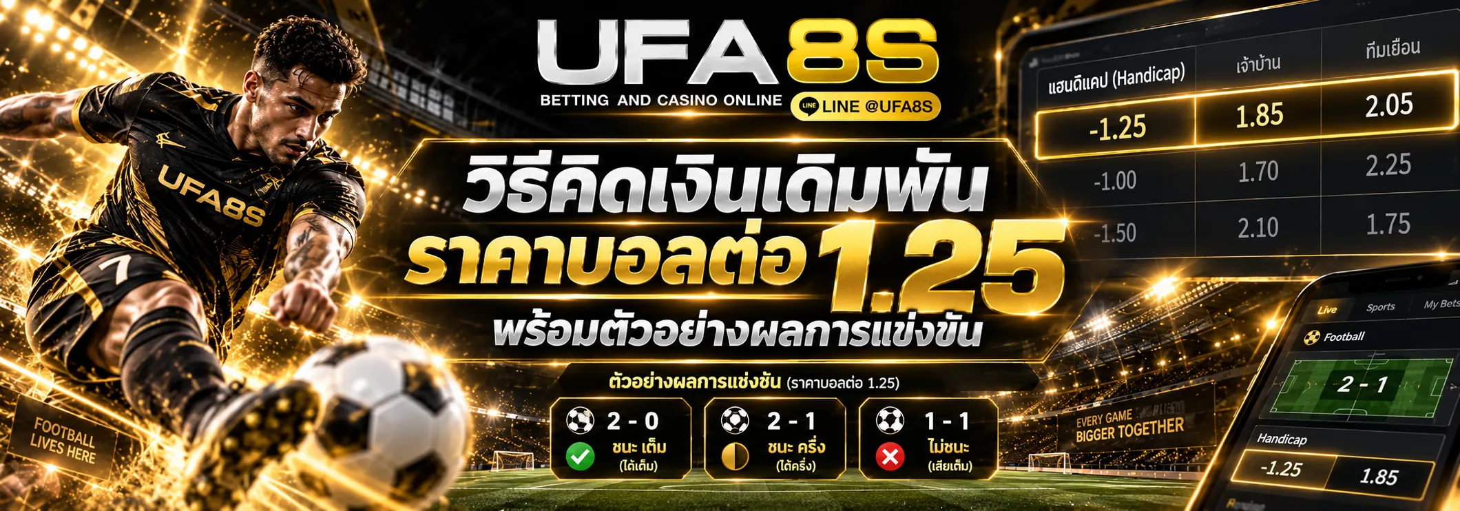 ราคาบอล 1.25 ลูก